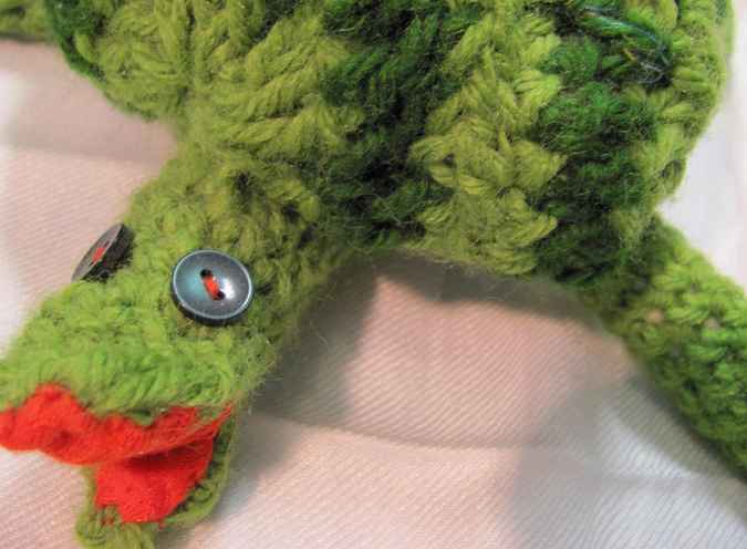large image of art item: doll – turtle crochet