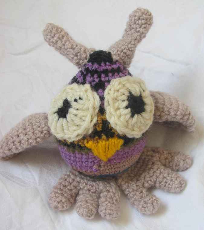 large image of art item: doll – yellow beak owl crochet