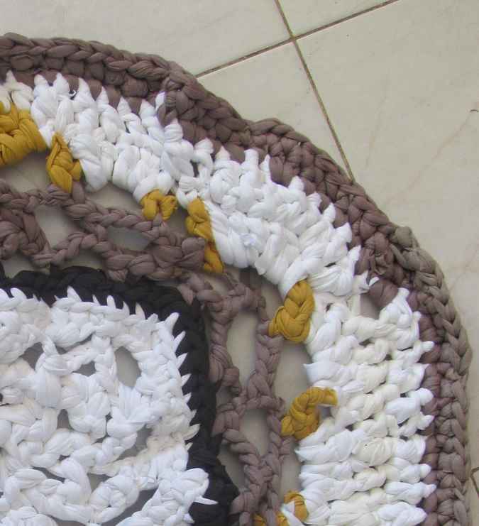 large image of art item: decor – rug violet white black yellow