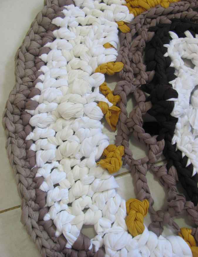 large image of art item: decor – rug violet white black yellow