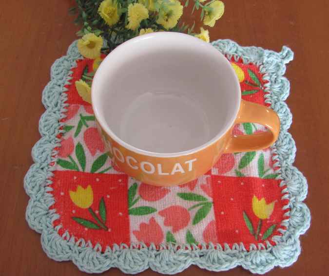 large image of art item: decor – coasters gray pink flowers
