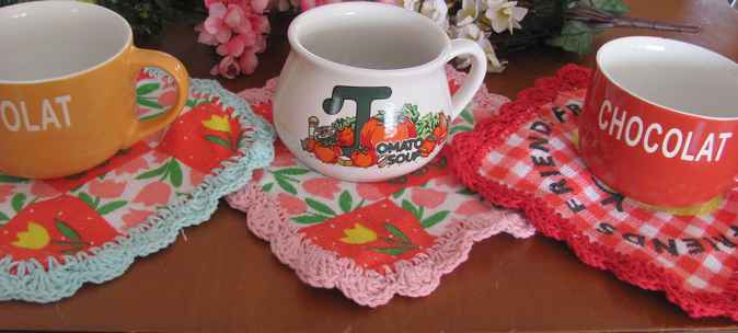large image of art item: decor – coasters gray pink flowers
