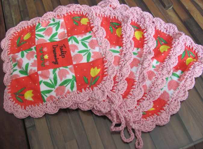 large image of art item: decor – coasters red pink flowers