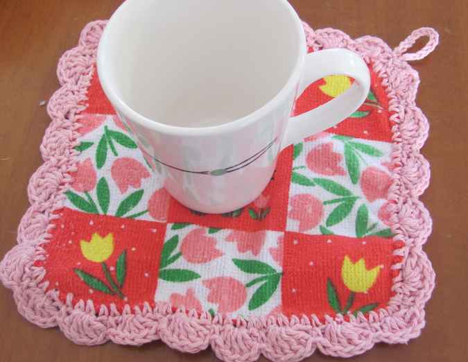 large image of art item: decor – coasters red pink flowers