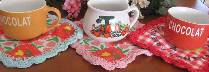 large image of art item: decor – coasters red pink flowers