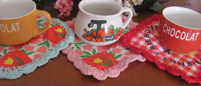 large image of art item: decor – coasters red checkered