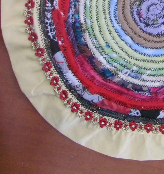 large image of art item: decor – map circular quiltrope