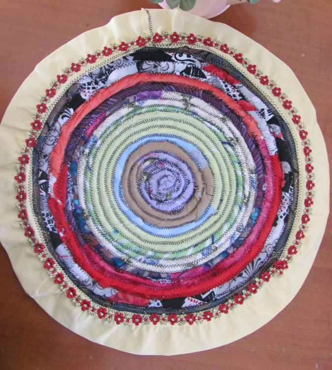 large image of art item: decor – map circular quiltrope