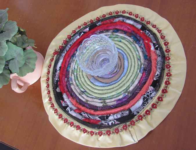 large image of art item: decor – map circular quiltrope