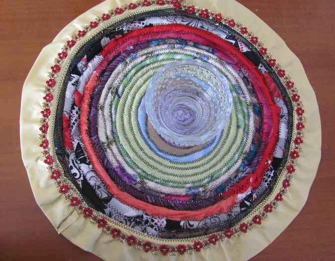 large image of art item: decor – map circular quiltrope