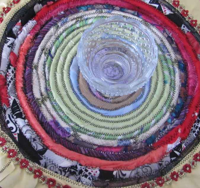 large image of art item: decor – map circular quiltrope
