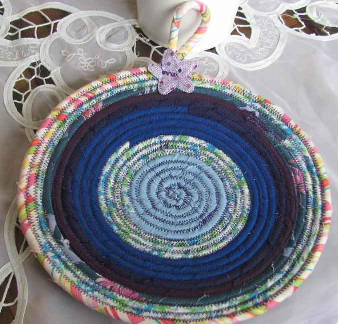 large image of art item: decor – potholder blue cyan