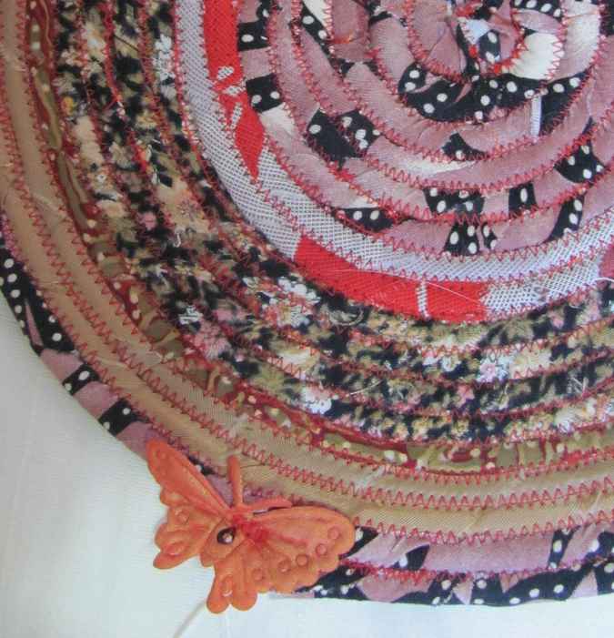 large image of art item: decor – potholder butterfly orange pink
