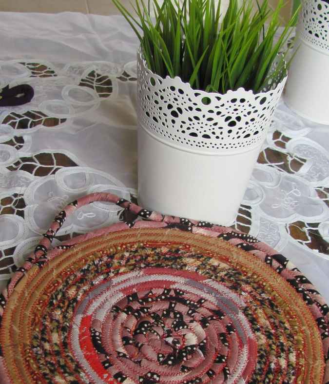 large image of art item: decor – potholder butterfly orange pink