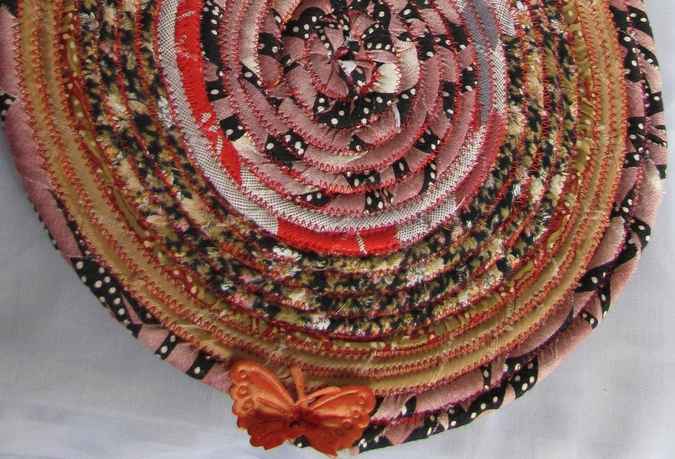 large image of art item: decor – potholder butterfly orange pink