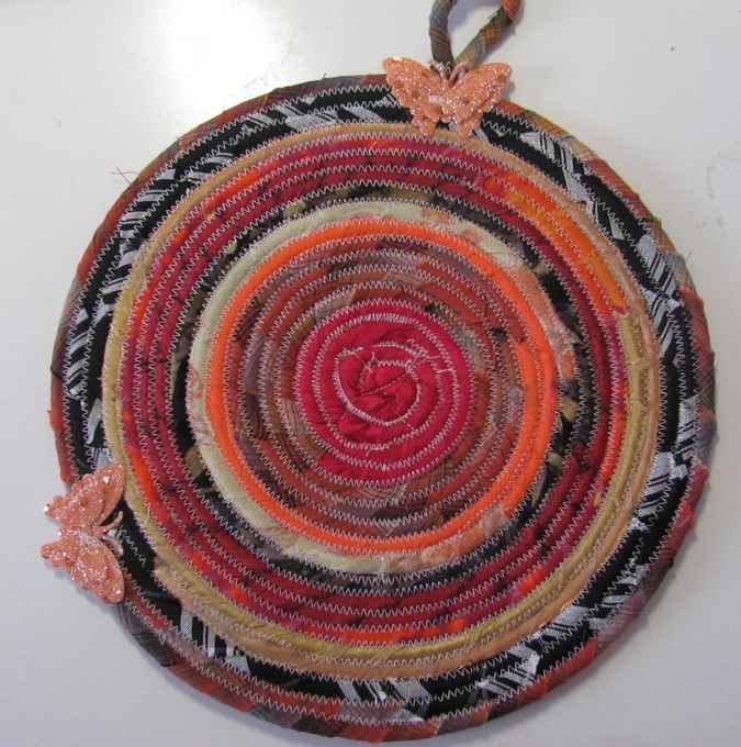 large image of art item: decor – potholder crimson orange ochre