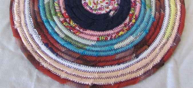 large image of art item: decor – potholder flower orange red white blue