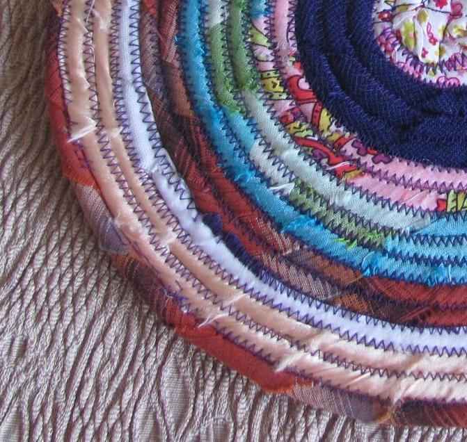 large image of art item: decor – potholder flower orange red white blue