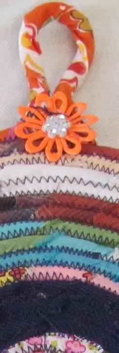 large image of art item: decor – potholder flower orange red white blue