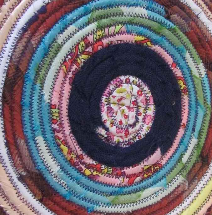 large image of art item: decor – potholder flower orange red white blue