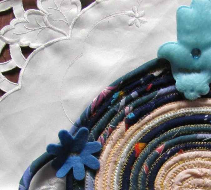 large image of art item: decor – potholder hamsa cyan blue white