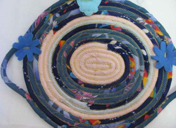 large image of art item: decor – potholder hamsa cyan blue white