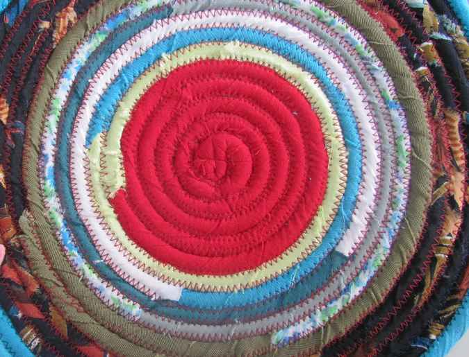 large image of art item: decor – potholder apples red black cyan