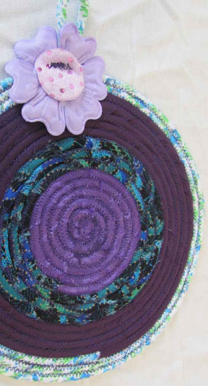 large image of art item: decor – potholder purple with violet flower