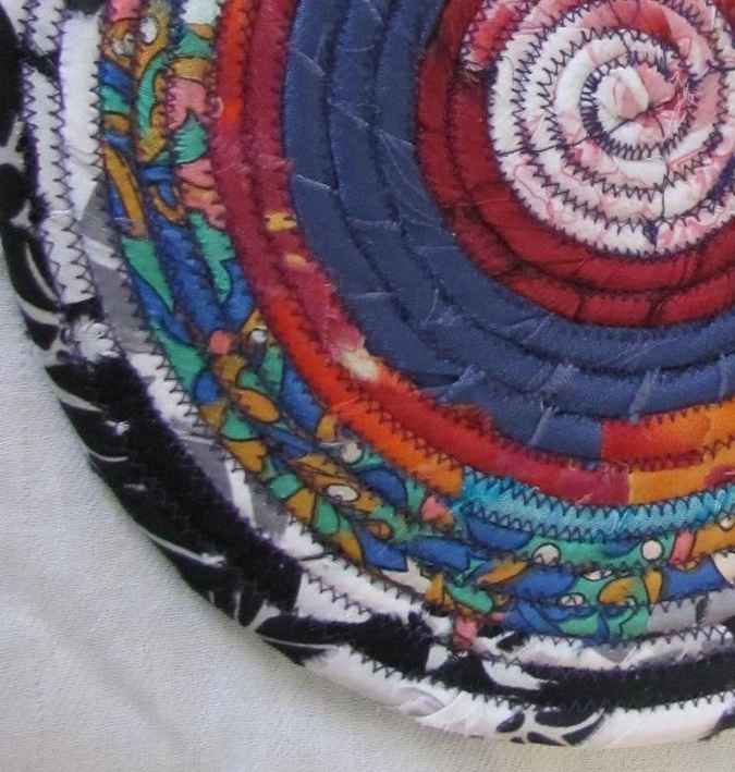 large image of art item: decor – potholder rose pink blue red orange checkered