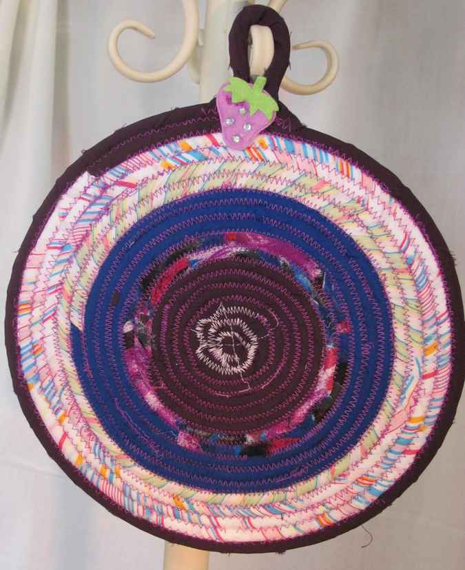large image of art item: decor – potholder strawberry purple pink