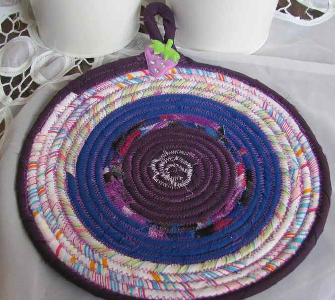 large image of art item: decor – potholder strawberry purple pink
