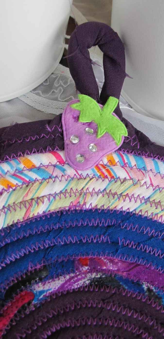 large image of art item: decor – potholder strawberry purple pink