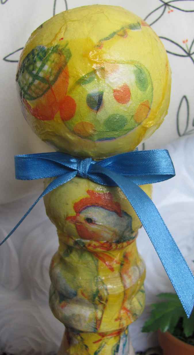 large image of art item: decor – flask yellow ribbon