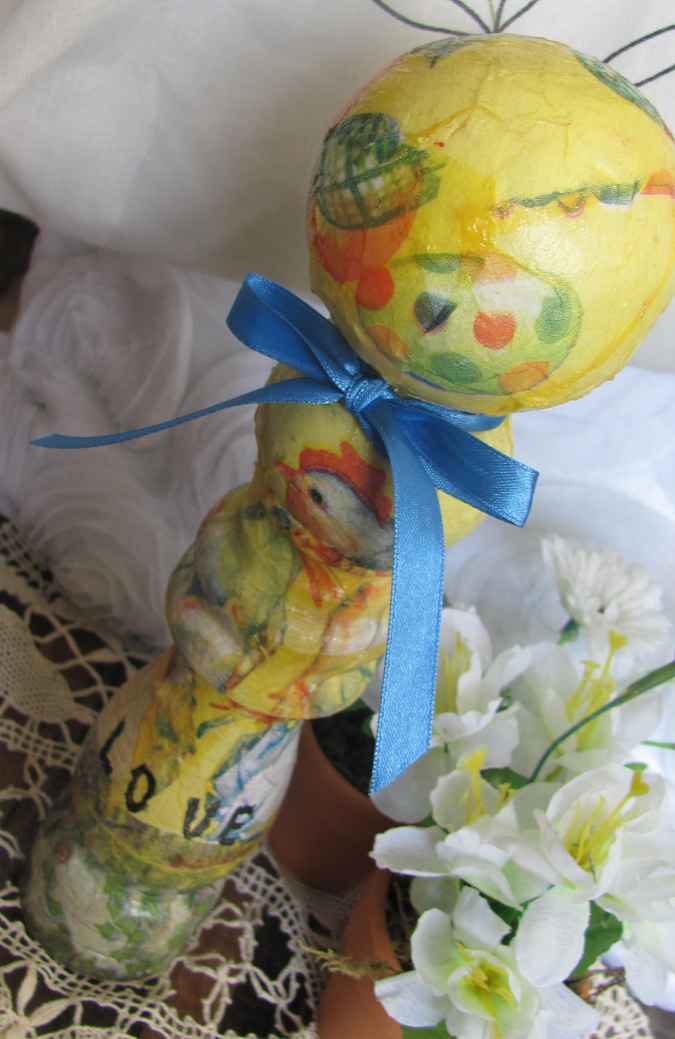 large image of art item: decor – flask yellow ribbon