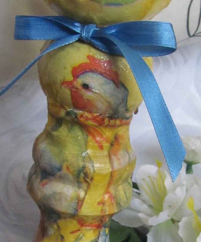 large image of art item: decor – flask yellow ribbon