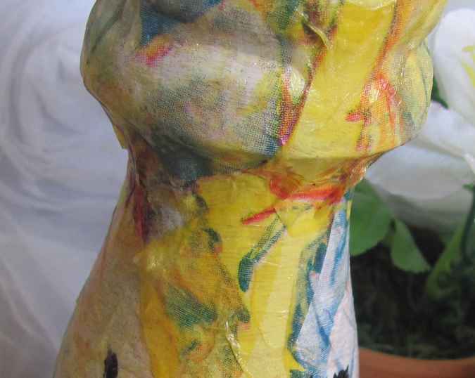 large image of art item: decor – flask yellow ribbon