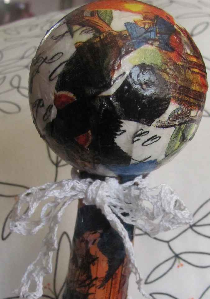 large image of art item: decor – flask orange sphere