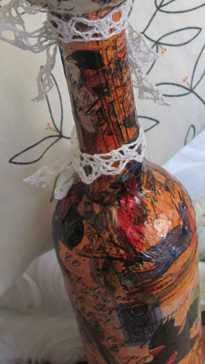 large image of art item: decor – flask orange sphere