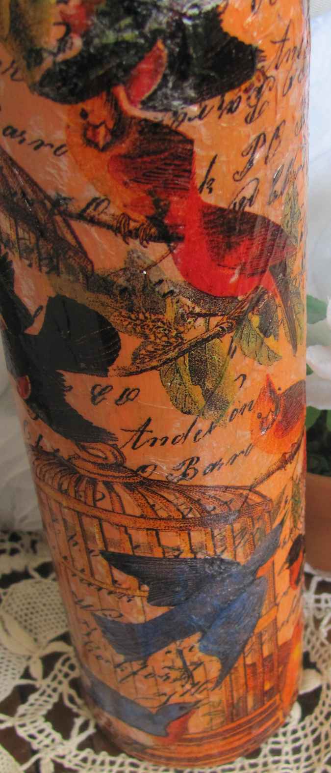 large image of art item: decor – flask orange sphere