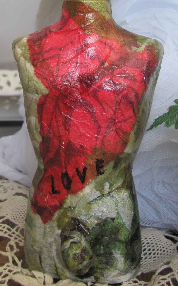 large image of art item: decor – flask red green sphere