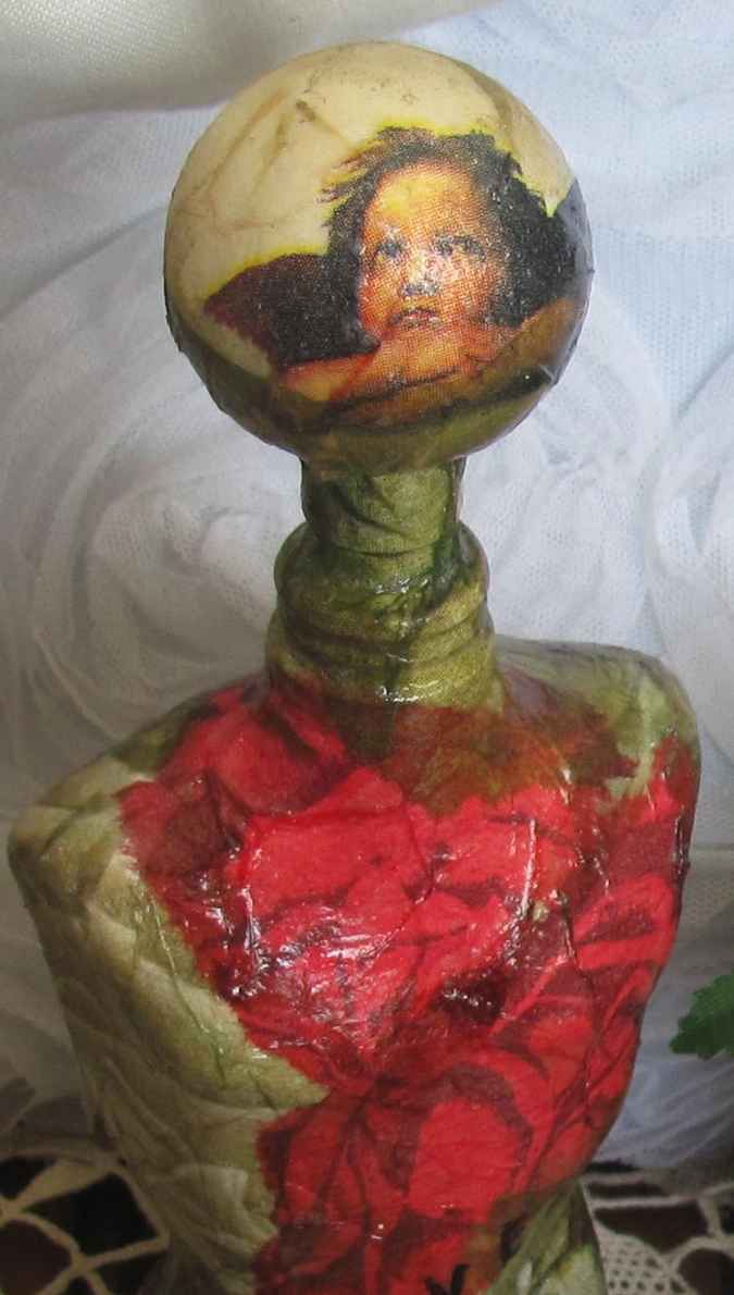 large image of art item: decor – flask red green sphere