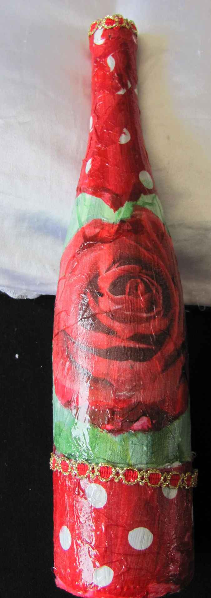 large image of art item: decor – flask red rose long