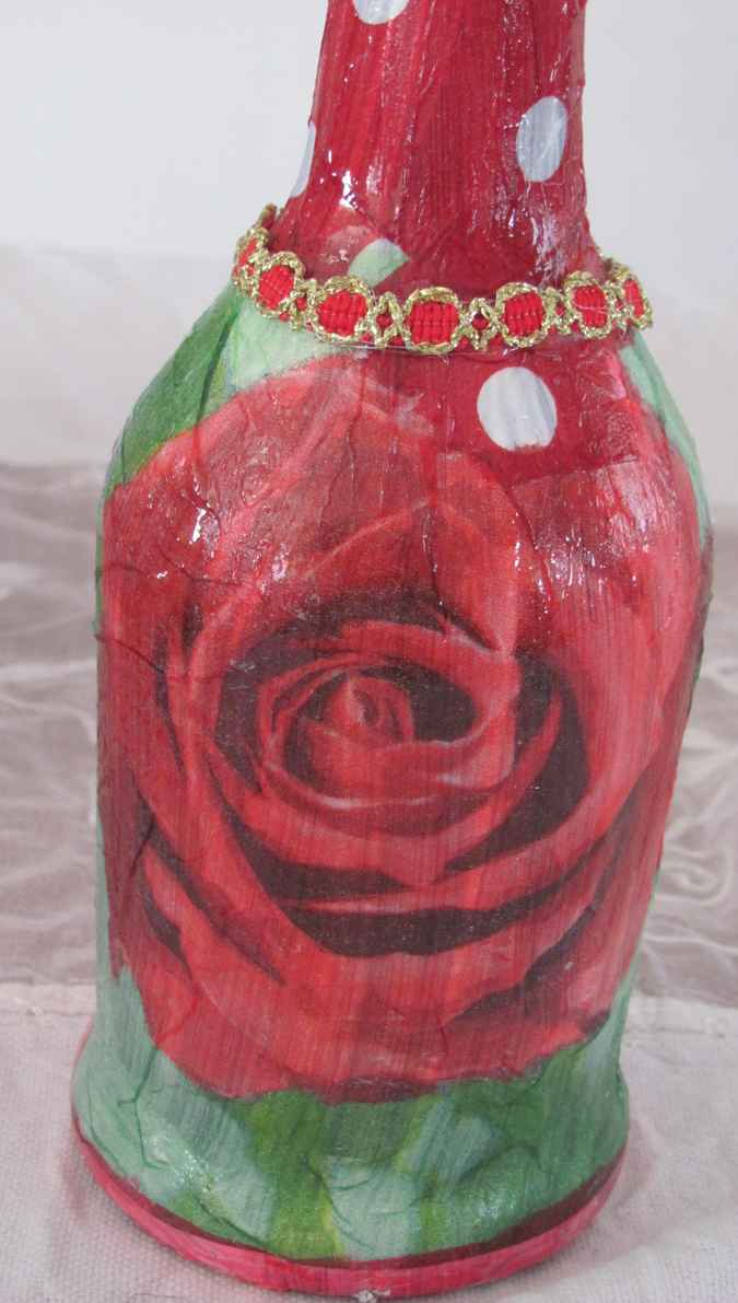 large image of art item: decor – flask red rose regular
