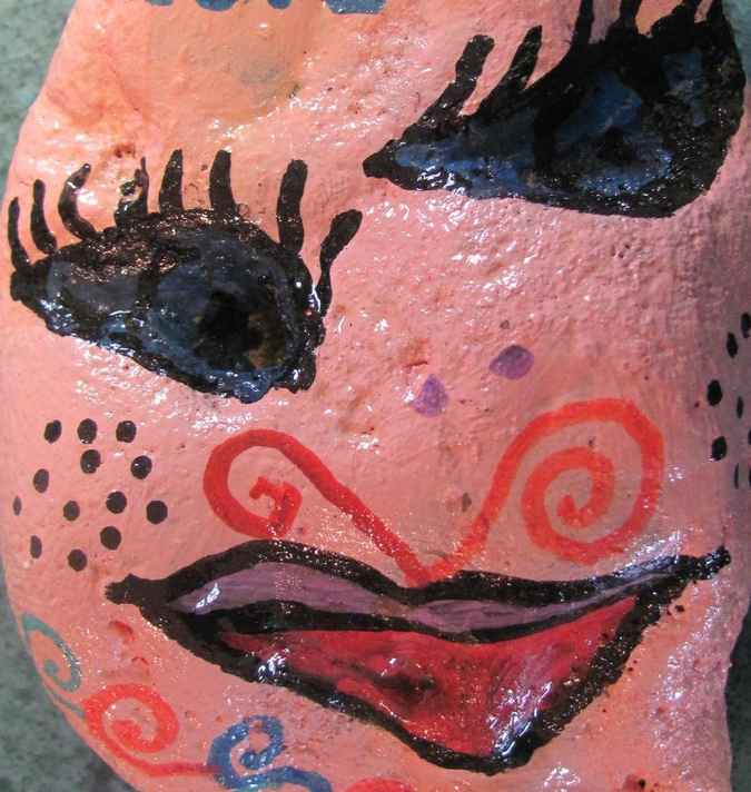 large image of art item: painted stone with 'my love' inscription
