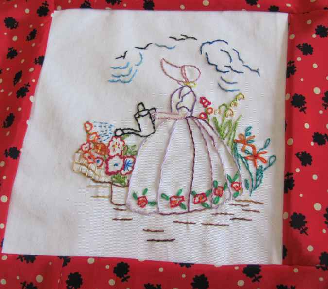 large image of art item: decor – quilt needlework woman
