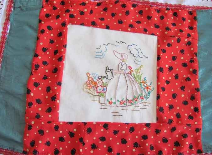 large image of art item: decor – quilt needlework woman