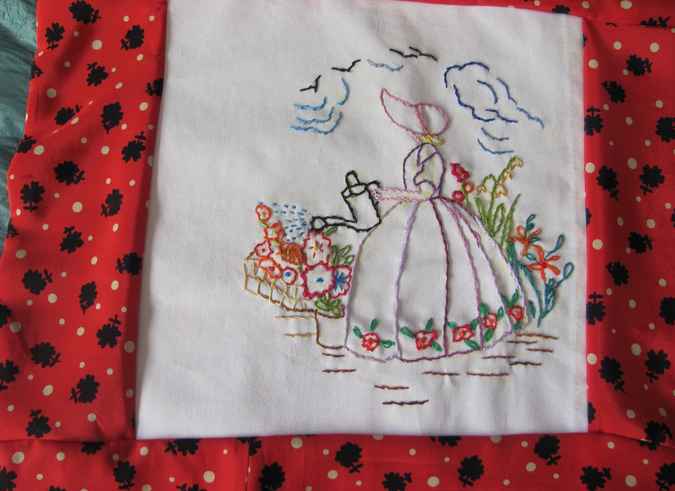 large image of art item: decor – quilt needlework woman