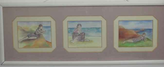 large image of art item: decor – picture woman watching sea