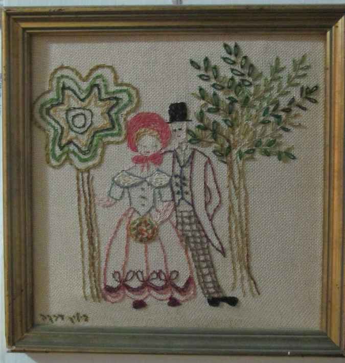 large image of art item: decor – picture needlework old-fashioned pair