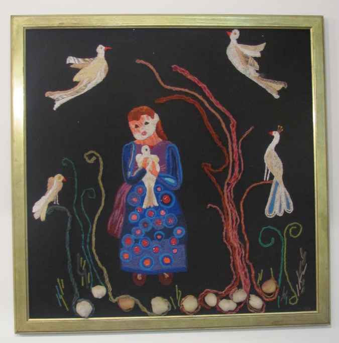 large image of art item: decor – picture girl and birds